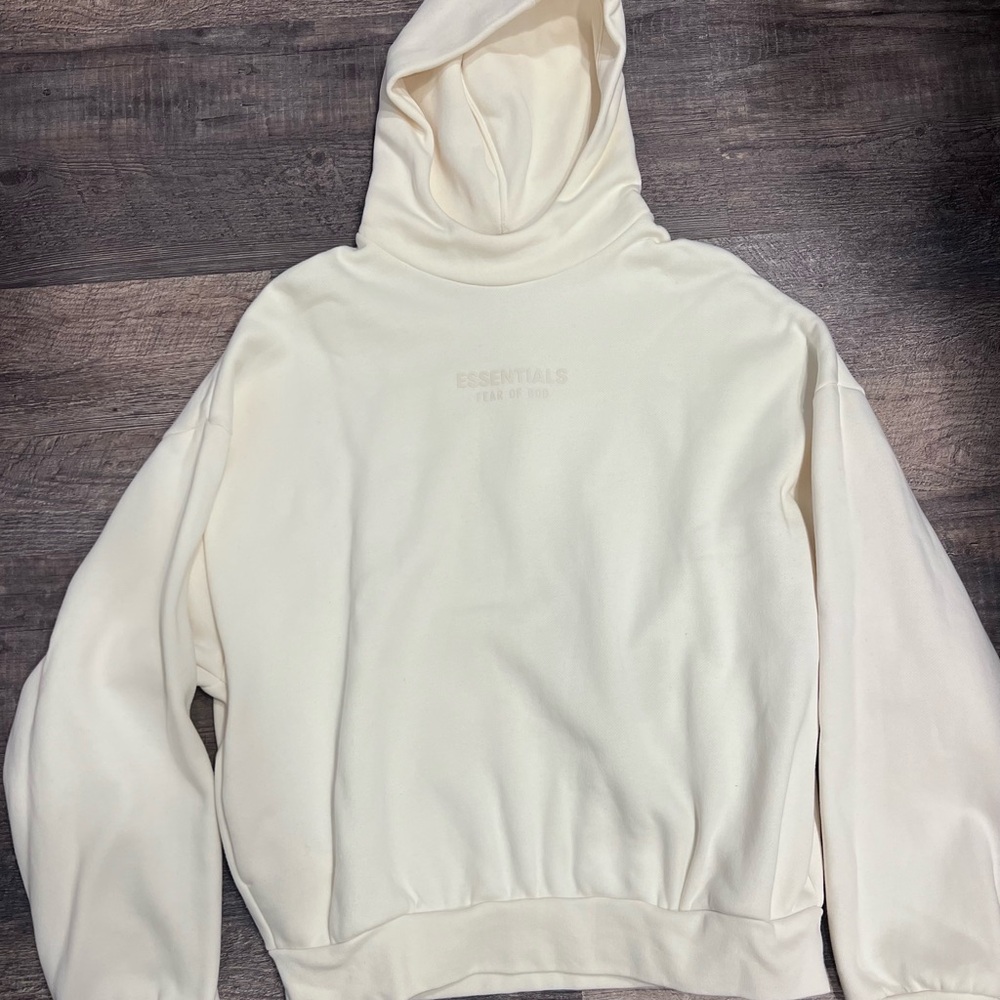 Fear of God Essentials Hoodie Cream Size Small runs big